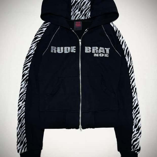 00s No E mosen Tiger 스웻 큐빅 후드집업