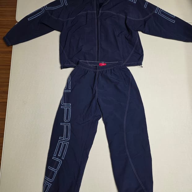 [S] 슈프림 스펠아웃 트랙 셋업(자켓+팬츠) 네이비