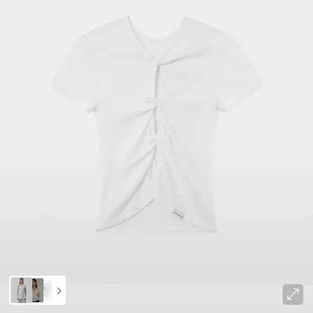 썬번프로젝트 Two-way Twist T-shirt, WHITE
