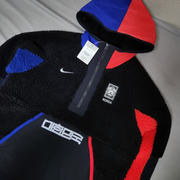 나이키 대한민국 축구 국가대표 셰르파 하프집업 플리스 L