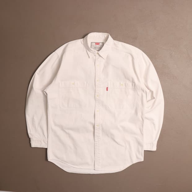 90's 리바이스 화이트 코튼셔츠 A1598