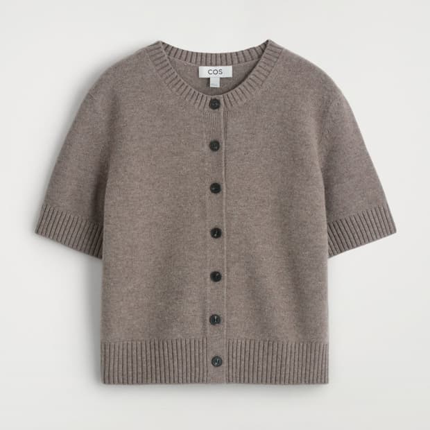 cos 메리노 울 쇼트 슬리브 가디건 미니스커트 셋업 몰 xs