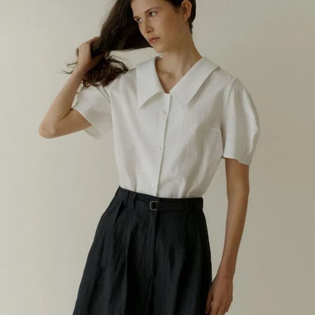 이슈넘버 2.96 썸머 셔츠(white  crease)