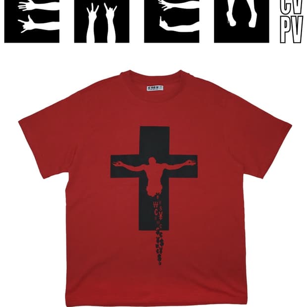 에투믹 EMEW WE WON T-SHIRT 십자가 반팔 티셔츠