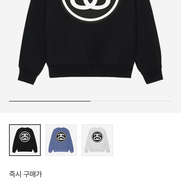 (새상품) 스투시 SS 링크 크루 블랙