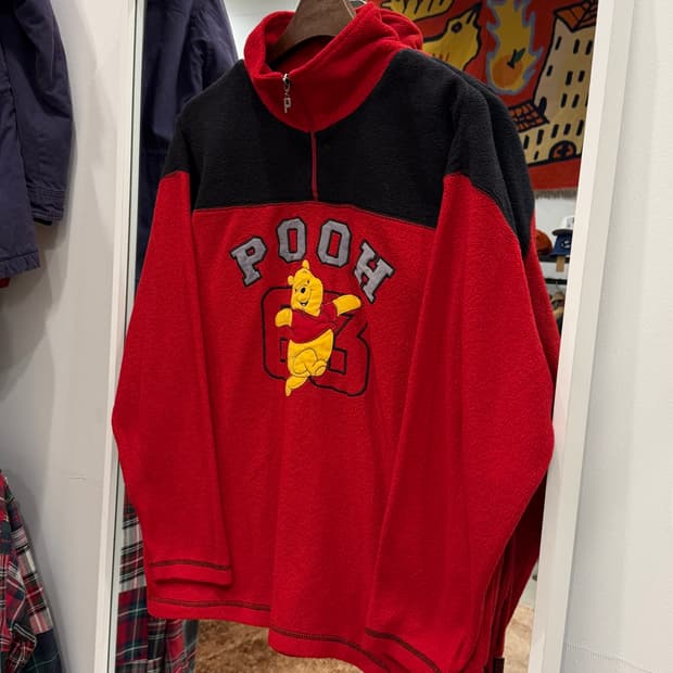 00s Pooh 푸우 디즈니 하프넥 집업 플리스 스웻