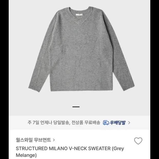 월스와일무브먼트 브이넥니트