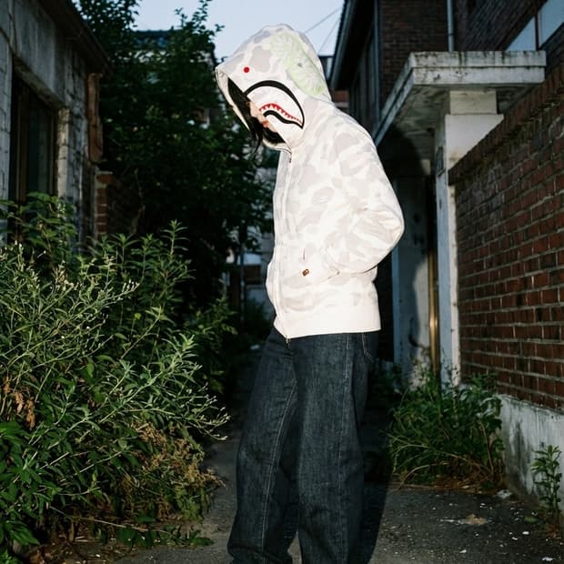 베이프 샤크 풀집 후드 집업