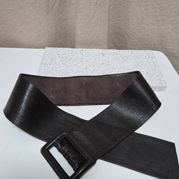 브라운 와이드 가죽벨트