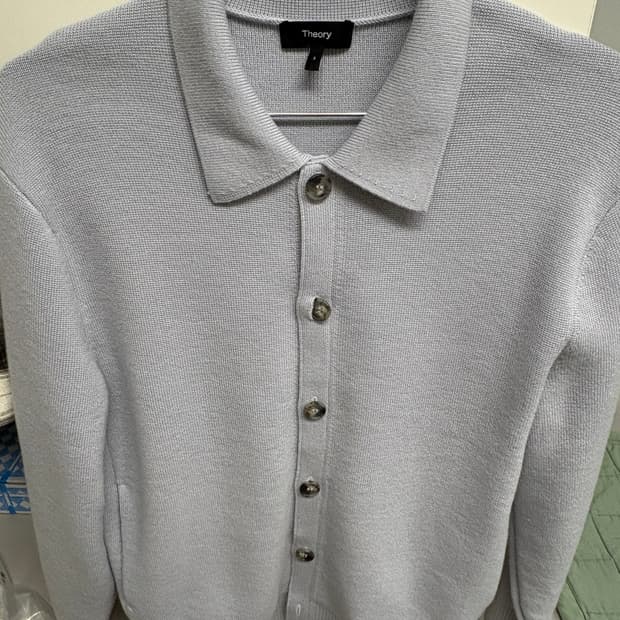 띠어리 카메룬 가디건 소라색(하늘색)