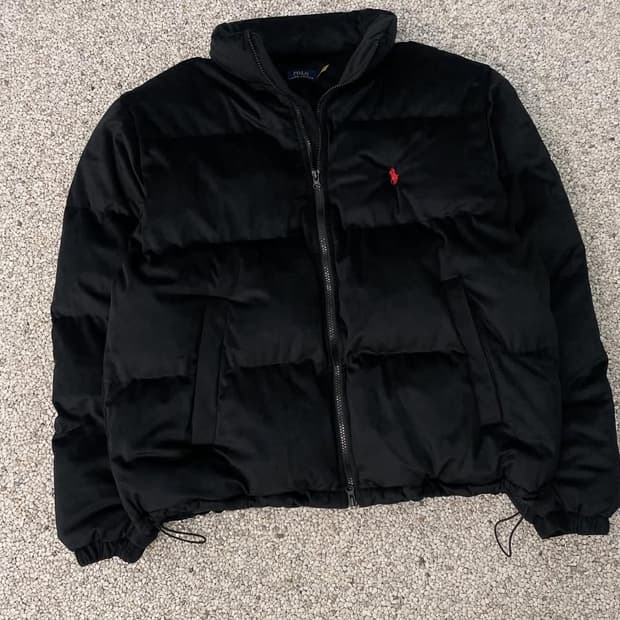 폴로 블랙 스웨이드 패딩