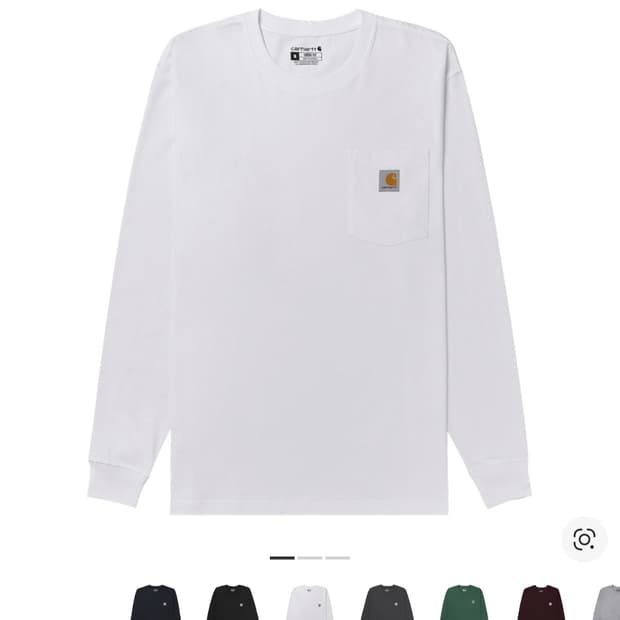 칼하트 루즈핏 헤비웨이트 레귤러 롱슬리브 포켓 티셔츠 블랙