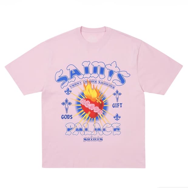 2XL) 팔라스 갓 기프트 세인트 반팔 티셔츠 핑크