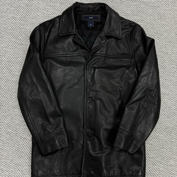 올드 갭 레더 카코트 블랙 L