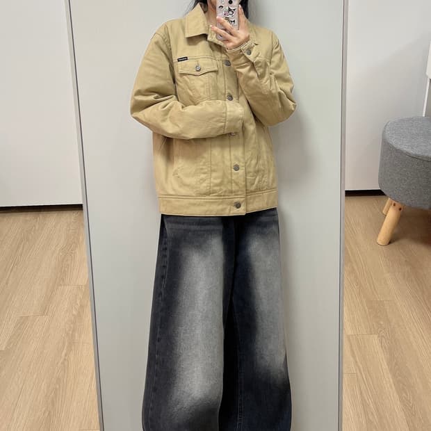 캉골 퀄티드 트러커 베이지 자켓