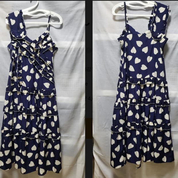  LMML 스튜디오 빅 러버스 프릴 롱 드레스 네이비