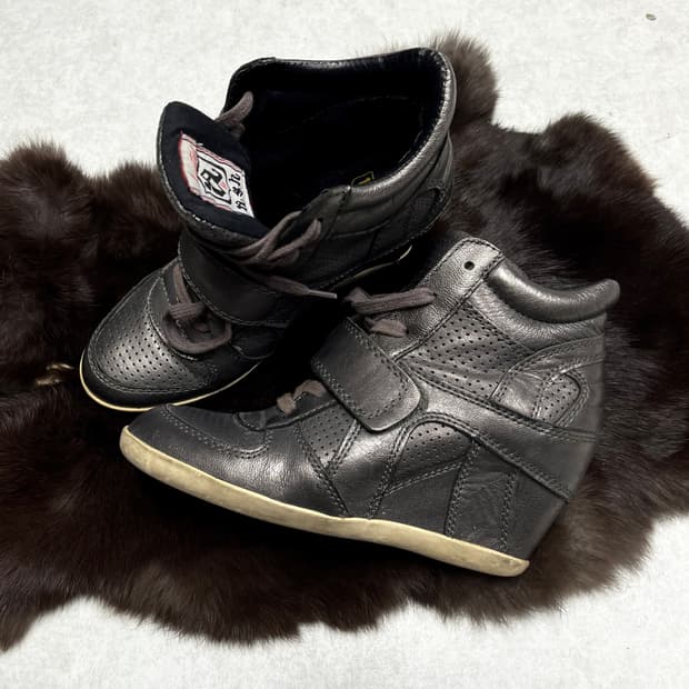 ASH 희귀 보위 웨지힐 하이탑 스니커즈 실버 