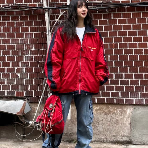 폴로 스포츠 바막 폴로 외플티 폴로 카고 데님팬츠 코디세트