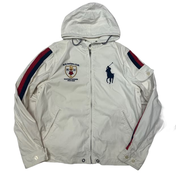 폴로 랄프로렌 빅포니 화이트풋볼후드집업 M