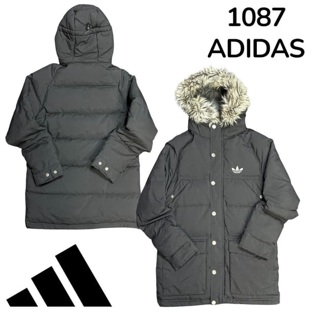 아디다스 울프죠 퍼 후드 패딩 M