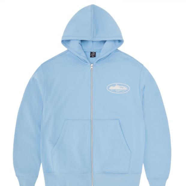 (새상품) 코르테이즈 후드집업 하늘색 M