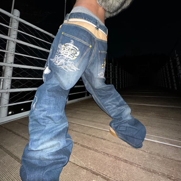 Namitas oriental reaper denim pants