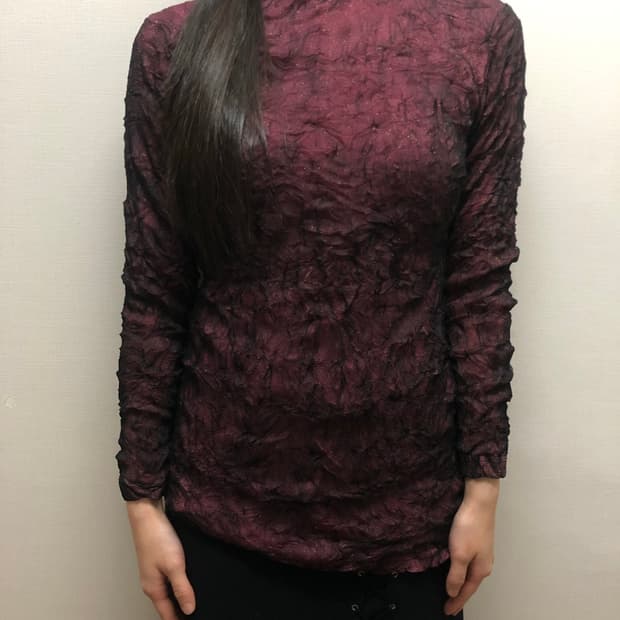 빈티지 버건디 텍스처 탑