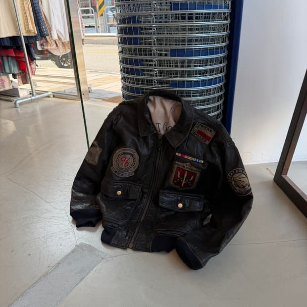 90s 카우하이드 레더 G-1 봄버 자켓