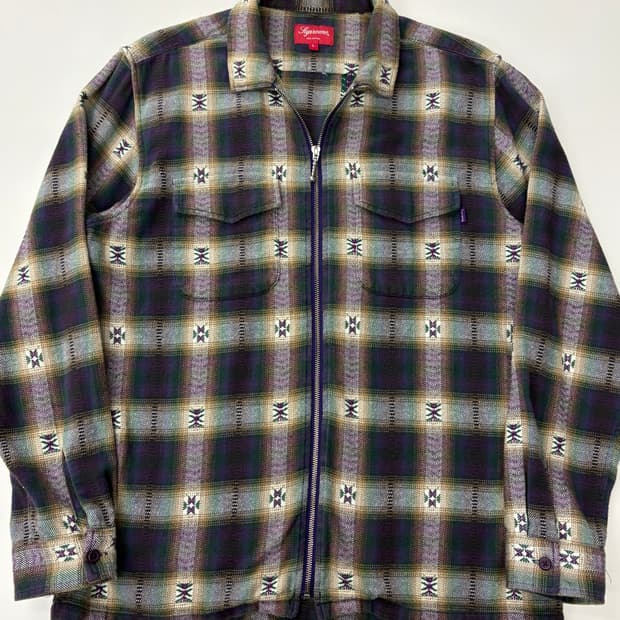Supreme 슈프림 17fw 플레이드 플란넬 집업 자켓