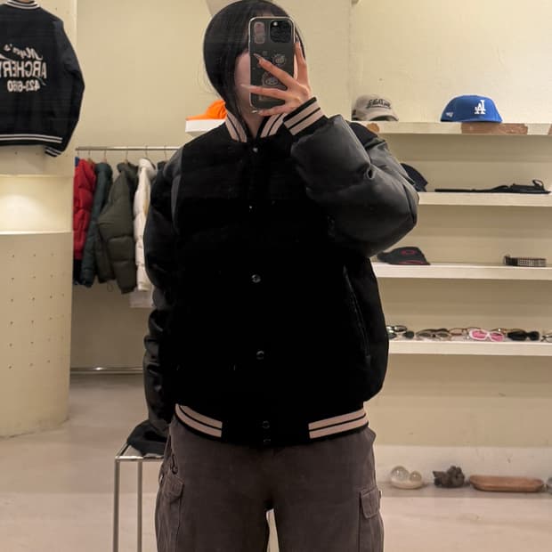 마뗑킴 빅로고 레더 다운 패딩 U842