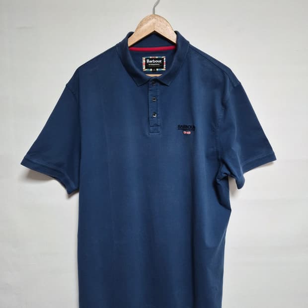 바버Barbour 로고 반팔 카라티셔츠 2XL사이즈 - T101