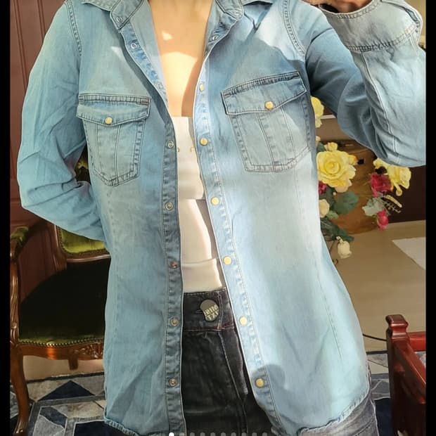 데님 헤지 웨스턴 셔츠 남방 