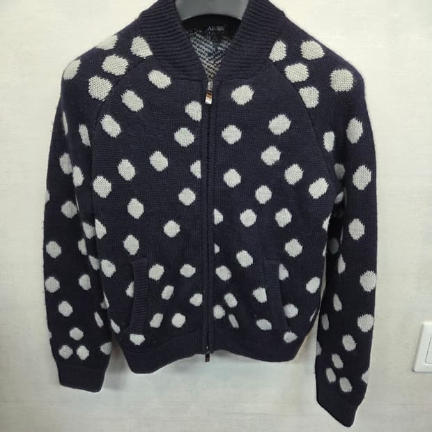 아르마니 진스 여성 도트 투웨이 니트자켓 55 66 대략 s