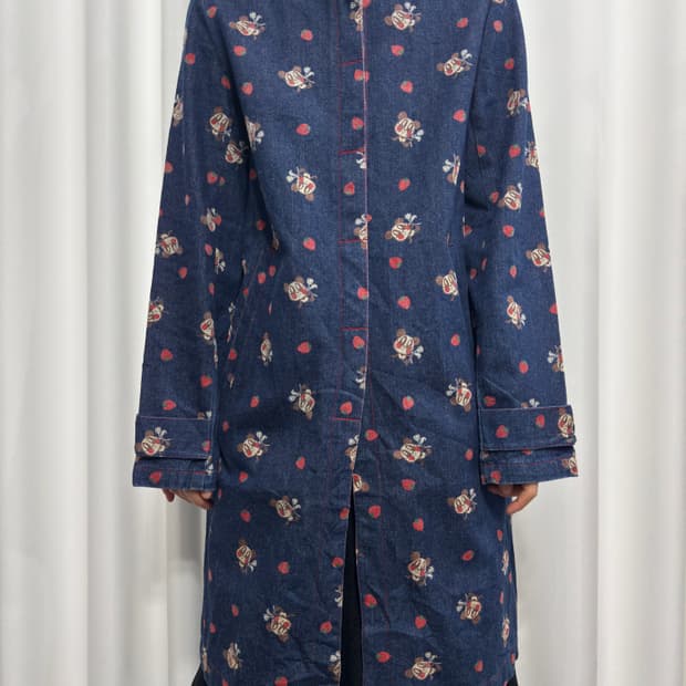 lovers house printjng denim hood jacket