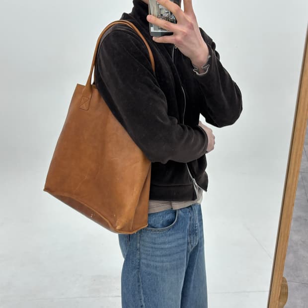 vtg cowhide tote bag