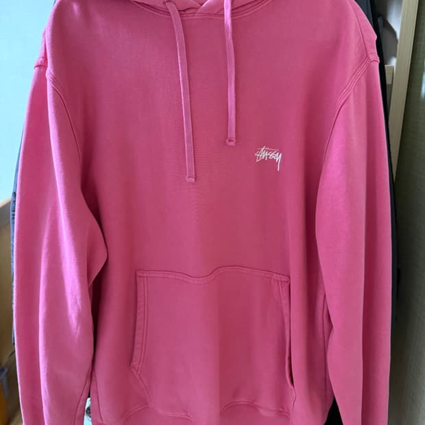 스투시 핑크 후드티 후드 
