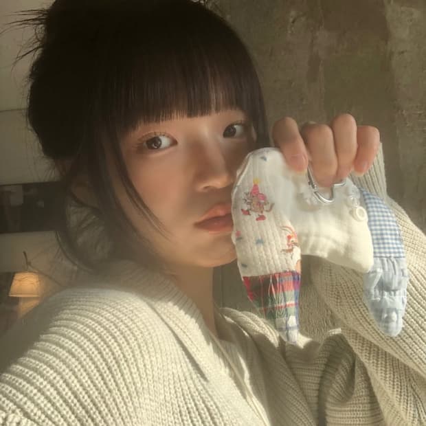 eggu white rabbit wallet(에구 카드 지갑 키링)