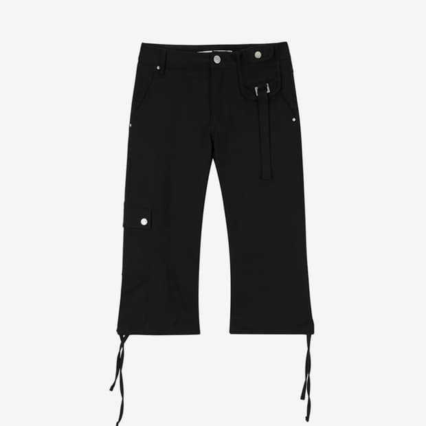 사일프레이 Waist Pocket Capri Pants / Black