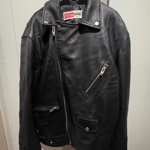 에디션 블랙 양가죽 라이더 자켓 XL