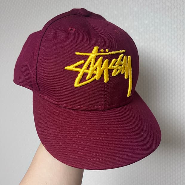 올드 스투시 뉴에라 버건디 울 볼캡