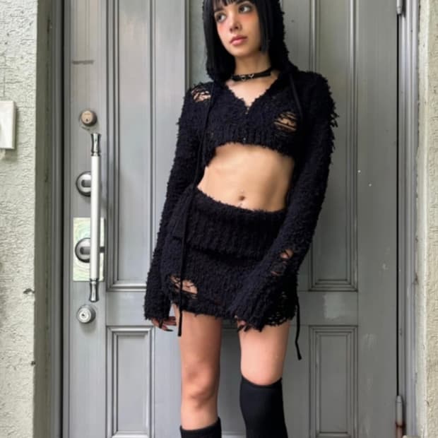 [Bnfrom 비엔프롬] 니트 후드 집업