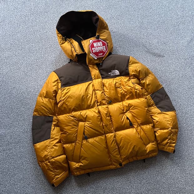 노스페이스 구스다운 골드 패딩 