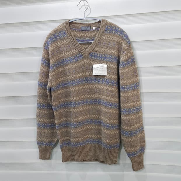 JAPAN 빈티지 YES PLEASE 브이넥 니트 스웨터- M