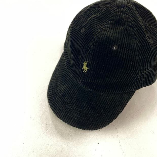90s 폴로 블랙 코듀로이 볼 캡