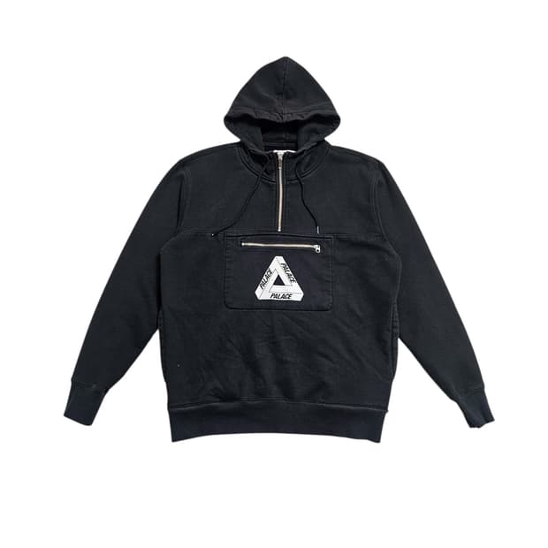팔라스 반집업 후드티 블랙