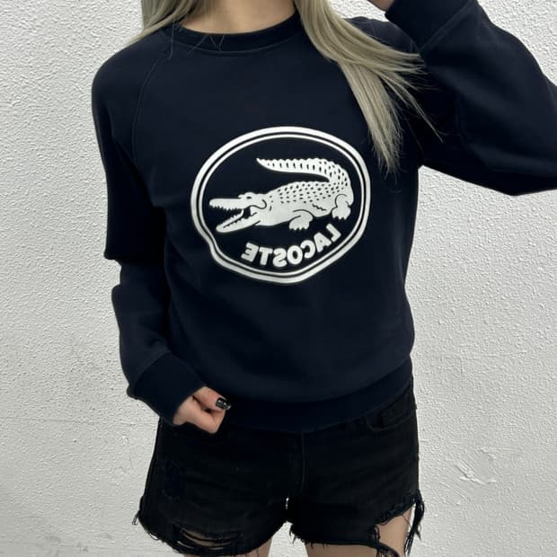 라코스테 센터로고 네이비 맨투맨