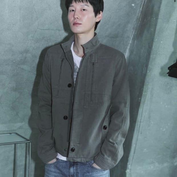 [2]블루썬플라워 빈티지 하이넥 자켓