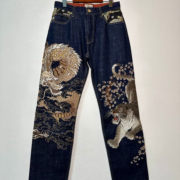 카라쿠리 타마시•스이/ 용호상박 인디고 데님 (새상품)