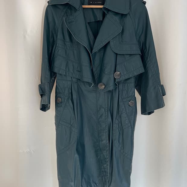 MICHAA 양가죽 트렌치 코트