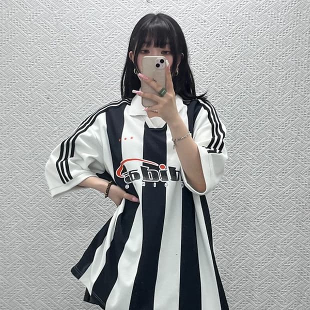 아디다스 올드스쿨 레트로 풋볼 스트라이프 반팔티 2XL C12503